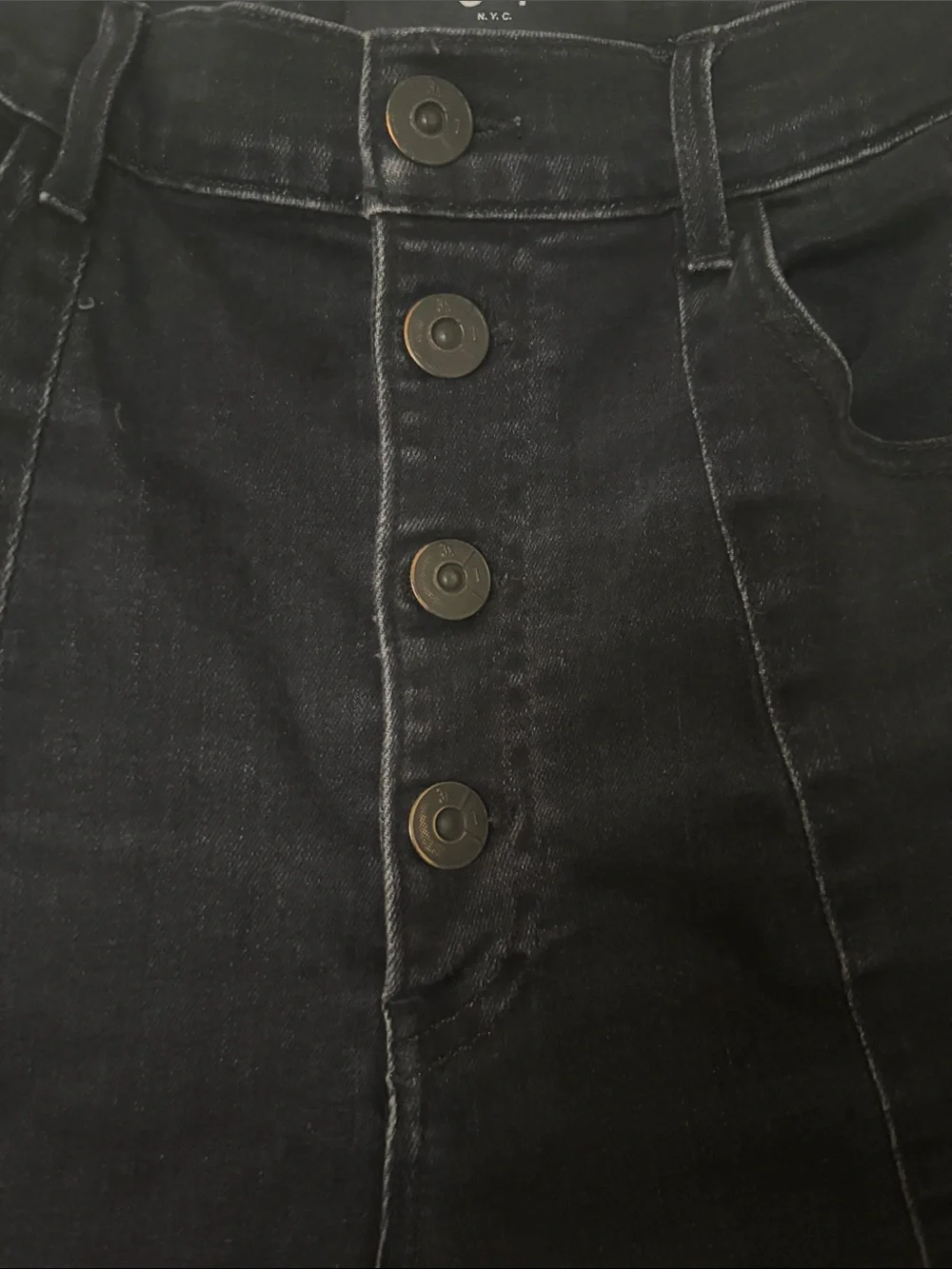 3x1 High-Rise Black Button-Fly Jeans